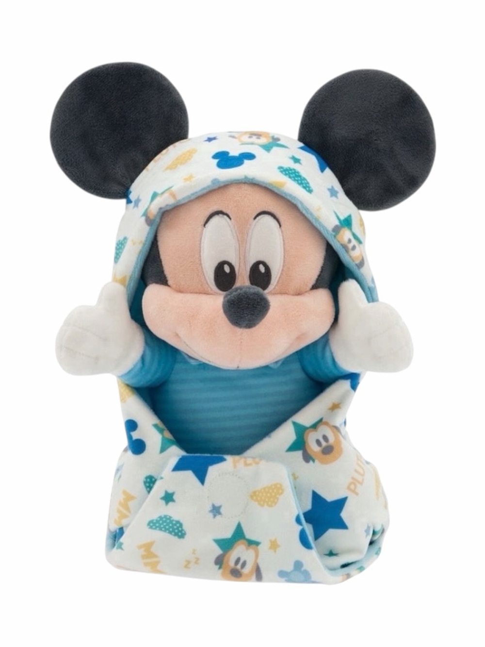 NWT-Disney Baby Mickey Mouse Plush swaddled plush - Blue